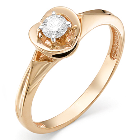 Кольцо, золото, бриллиант, красный, 1-106-262